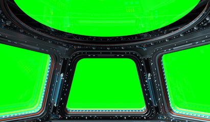 Canvas Print - space station window 3d rendering