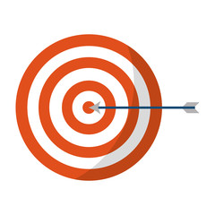 Poster - dart board target sucess with arrow