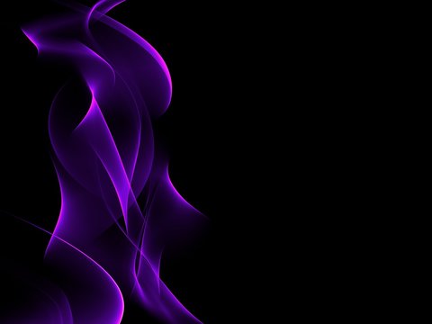 Neon waves on black, border design element