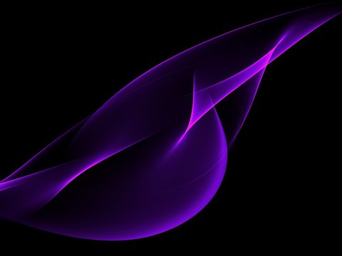 Neon waves on black, border design element