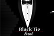 Illustration of Realistic Vector Black Suit. Black Tie Event Invitation Template.