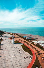 Fototapete - View on Batumi boulevard from the port. Georgia