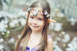 fairy tale girl. Portrait of mystic elf child. Cosplay character.