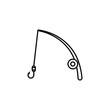 fishing rod icon. Element of diving, fishing and hunting for mobile concept and web apps. Thin line icon for website design and development; app development. Premium icon