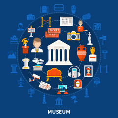 Sticker - Museum Round Design Concept