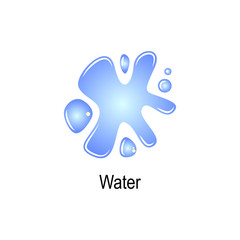 Poster - puddle of water icon. Element of colored splash illustration. Premium quality graphic design icon. Signs and symbols collection icon for websites, web design, mobile app