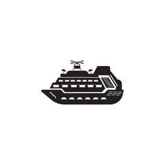Poster - mega yacht with a helicopter icon. Element of ship illustration. Premium quality graphic design icon. Signs and symbols collection icon for websites, web design, mobile app
