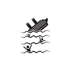 Poster - the ship is sinking icon. element of ship illustration. premium quality graphic design icon. signs a