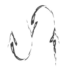 Abstract turning vector arrows.
