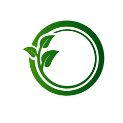 Sticker - leaf circle logo