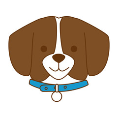 Sticker - cute dog breed head character vector illustration design