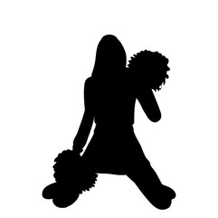 Sticker -  isolated, icon, silhouette girls cheerleaders, sports, cheerleading