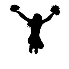 Wall Mural -  isolated, icon, silhouette girls  jumps cheerleaders, sports, cheerleading