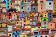 colourful mediterranean houses in italy, sardinia