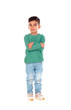 © Gelpi - Funny small gipsy child with dark hair crossing his arms