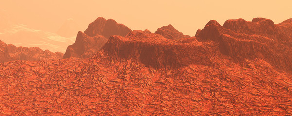 Wall Mural - 3d rendering planet mars lanscape