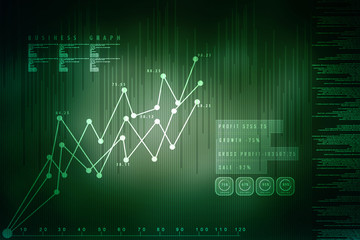 Poster - 2d rendering Stock market online business concept. business Graph 