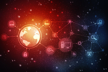 Poster - 2d illustration abstract technology background concept
