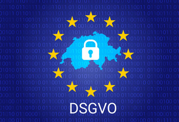 Sticker - dsgvo - german Datenschutz-Grundverordnung. gdpr - General Data Protection Regulation. vector illustration