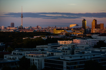 A view of Berlin at sunset