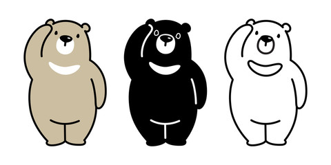 Wall Mural - Bear vector logo icon polar bear panda teddy illustration character cartoon doodle 