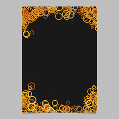 Poster - Color abstract random circle design flyer background template - trendy vector blank brochure border graphic design from rings
