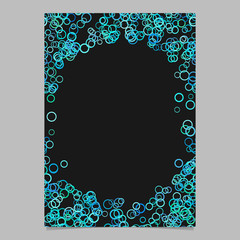 Poster - Modern random circle pattern page background template - vector blank brochure frame graphic design with rings