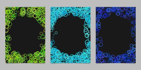Poster - Random circle background round brochure border design set - vector graphics