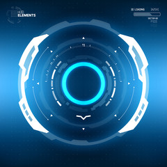 Wall Mural - Futuristic Sci-Fi HUD Circle Element. Abstract Creative Design Background. Virtual Reality Hologram