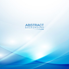 Poster - abstract smooth light wave and flow blue background with blank space for your element.
