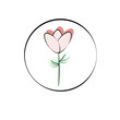 flower tulip icon graphic in a circle