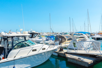 Sailing boats in marina