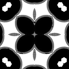 decorative abstraction pattern with a flower in a black - white colors