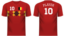 Belgium Fan Sports Tee Shirt In Generic Country Colors