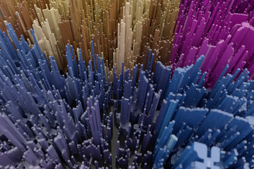 Poster - 3d background abstract skyscrapers city with depth of field. 3d rendering