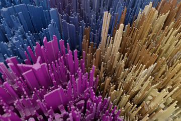Poster - 3d background abstract skyscrapers city with depth of field. 3d rendering
