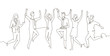 © Boyko.Pictures - Business team celebrating - one line design style illustration