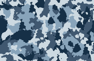 Wall Mural - Print texture seamless camouflage blue white black spot repetitive