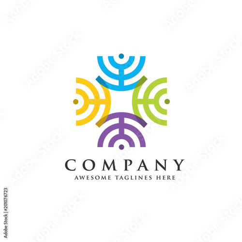 Network Connections Business Company Logo Connect Circle Logo