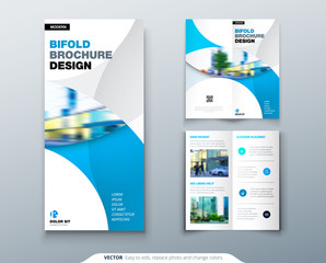 Wall Mural - bi fold brochure or flyer design with circle. creative concept flyer or brochure.