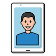 © Gstudio - smartphone with photo avatar contact on screen vector illustration