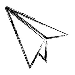 Sticker - grunge paper airplane fly origami object