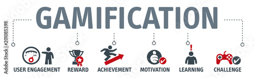 Cuadros en Lienzo Banner gamification - user engagement