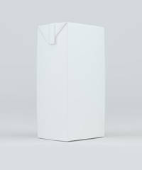 Poster - Milk and juice white carton package. 3d rendering.