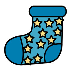 Canvas Print - socks baby boy with stars isolated icon vector illustration design