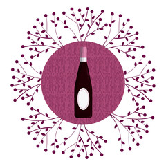 Wall Mural - Wine round symbol