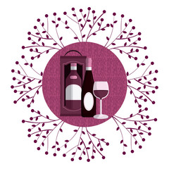 Wall Mural - Wine round symbol