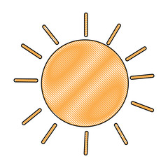 Sticker - sun icon over white background, colorful design. vector illustration