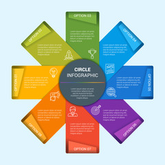 Poster - Business startup infographics. Modern design concept with 8 option. Business template for process visualization. Vector infographic illustration
