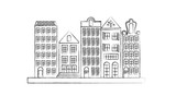 Fototapeta Miasto - retro cityscape buildings scene vector illustration design